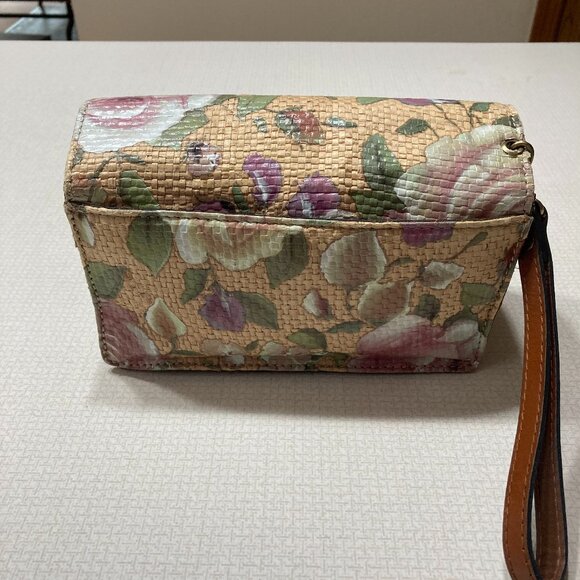 EUC Patricia Nash Leather Crackled Rose Wristlet/Clutch - Picture 3 of 14